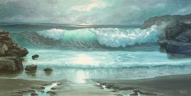 Seascape 1978 33x57 Huge Original Painting by Maurice Meyer