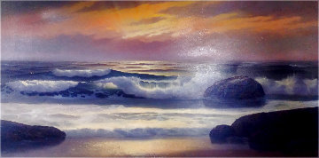 Untitled Seascape 26x48 Super Huge Original Painting - Maurice Meyer Untitled Seascape 26x48 Super Huge Original Painting - Maurice Meyer