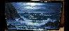 Moonlight Seascape 1970 26x50 - Huge Original Painting by Maurice Meyer - 1