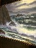 Moonlight Seascape 1970 26x50 - Huge Original Painting by Maurice Meyer - 4