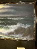Moonlight Seascape 1970 26x50 - Huge Original Painting by Maurice Meyer - 3