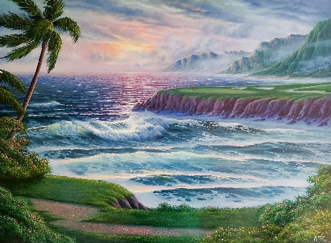 Twilight on the Green 30x40 - Hawaii - Golf Original Painting - Maurice Meyer
