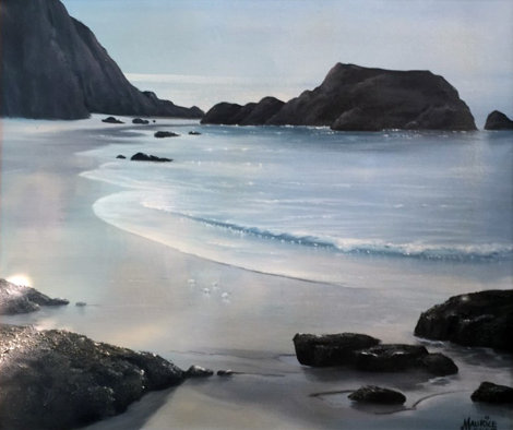 Untitled Seascape 30x34 Original Painting - Maurice Meyer