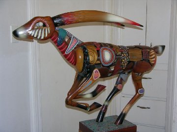 Bush Buck Wooden Sculpture Unique 53 in Sculpture - Dan Meyer Bush Buck Wooden Sculpture Unique 53 in Sculpture - Dan Meyer