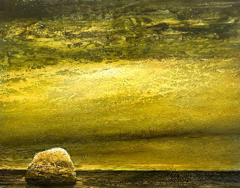 Stone for a Lemon Sky 2002 16x20 Original Painting - Michael Dvortcsak