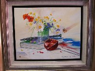 Flute And Butterfly 31x27 Original Painting by Michael Gorban - 1 Flute And Butterfly 31x27 Original Painting by Michael Gorban - 1