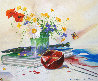 Flute And Butterfly 31x27 Original Painting by Michael Gorban - 0
