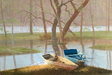 On the River Original 2011 24x36 Original Painting - Michael Gorban