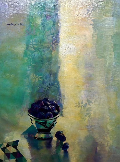 Still Life with Plums 1992 40x30 - Huge Original Painting by Michael Gorban