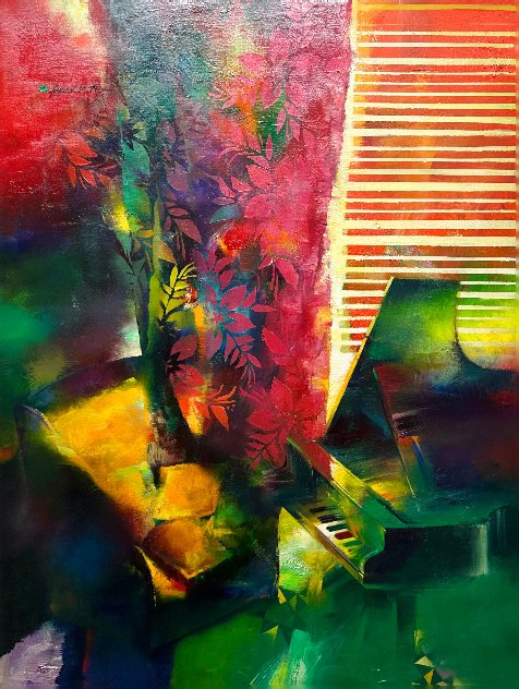Still Life with Piano 1992 40x30 - Huge Original Painting by Michael Gorban