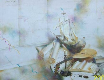 Voyage Of The Columbia 1998 38x50 Super Huge Original Painting - Michael Gorban Voyage Of The Columbia 1998 38x50 Super Huge Original Painting - Michael Gorban