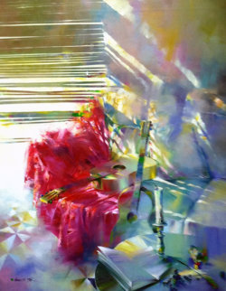Untitled Still Life with Guitar 50x40 Original Painting - Michael Gorban Untitled Still Life with Guitar 50x40 Original Painting - Michael Gorban