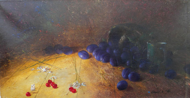 Some Plums 2000 16x12 Original Painting by Michael Gorban