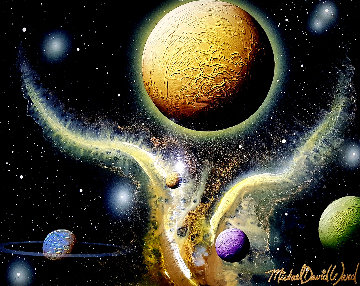 Ethereal Embrace 2002 8x10 Original Painting - Michael David Ward Ethereal Embrace 2002 8x10 Original Painting - Michael David Ward