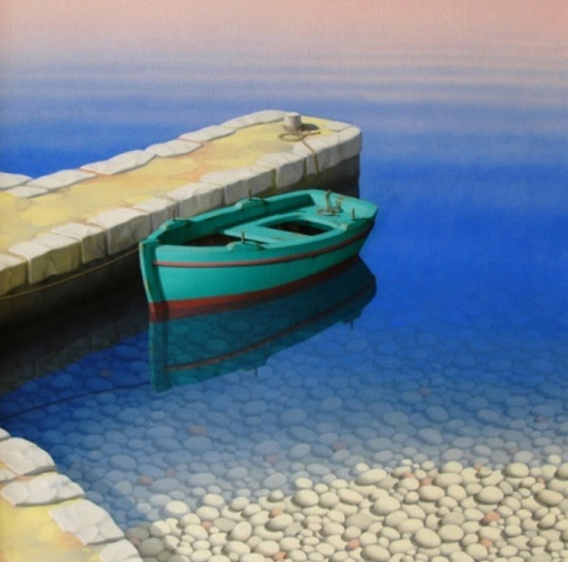 Day's End 2008 25x25 Original Painting - Zvonimir Mihanovic
