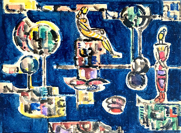 Interior Watercolor 1968 17x20 Watercolor - Jose Mijares Interior Watercolor 1968 17x20 Watercolor - Jose Mijares