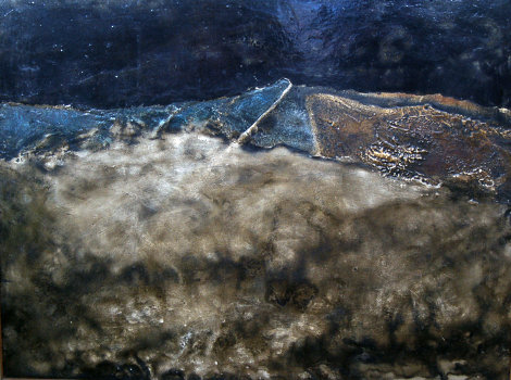 Landscape 1984 25x33 Original Painting - Vyacheslav Mikhailov