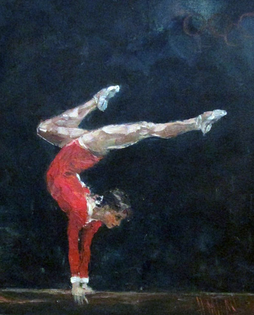 Olga Korbut 1979 21x25 Original Painting by Henrietta Milan