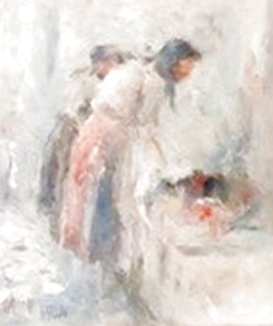 Washer Women 1985 34x30 Original Painting - Henrietta Milan