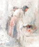 Washer Women 1985 34x30 Original Painting by Henrietta Milan - 0