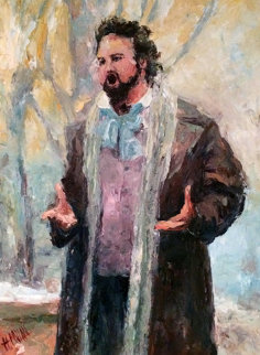Luciano Pavarotti 47x38 Huge Original Painting - Henrietta Milan Luciano Pavarotti 47x38 Huge Original Painting - Henrietta Milan