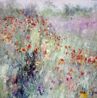 Field By My House 1992 39x39 Huge Original Painting by Henrietta Milan - 0 Field By My House 1992 39x39 Huge Original Painting by Henrietta Milan - 0