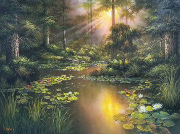 Idyllic Creek 2006 34x44 Huge Original Painting - Milan Idyllic Creek 2006 34x44 Huge Original Painting - Milan