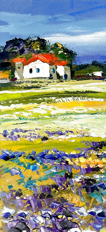 Untitled Landscape 47x8 Original Painting - Michael Milkin