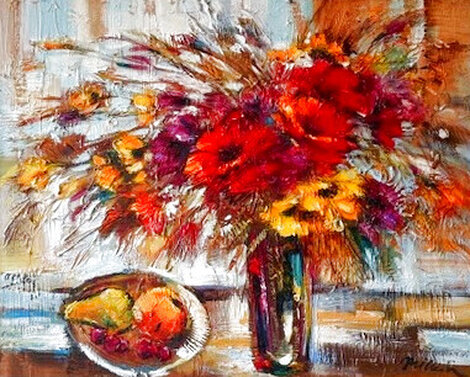 Untitled Floral 2007 33x39 Oil on Canvas Original Painting - Michael Milkin