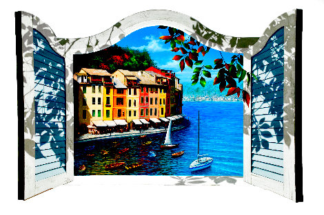 Colors of Portofino 2009 Embellished - Huge - Italy Limited Edition Print - David Miller