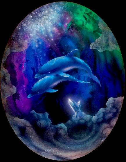 新品❣️美しい青CRYSTAL DARQUES DAUPHIN 新品❣️美しい青CRYSTAL