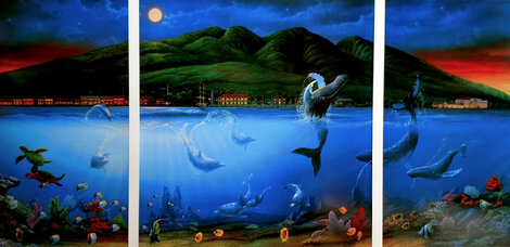 Moonlight Dancers Triptych - Huge Limited Edition Print - David Miller