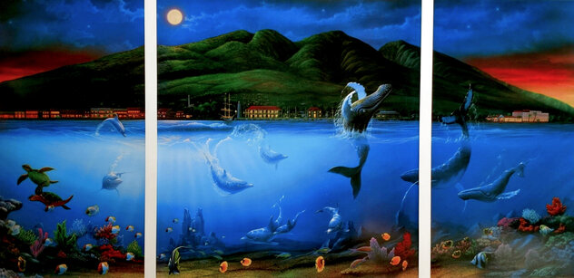 Moonlight Dancers Triptych - Huge Limited Edition Print by David Miller