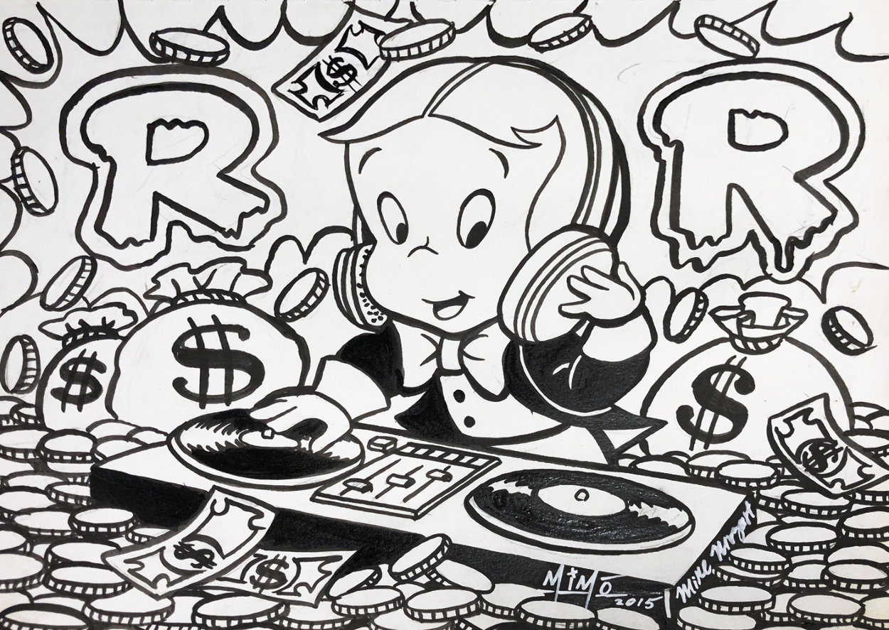 DJ Richie Rich Drawing 2015 9x12 Drawing by  MiMo