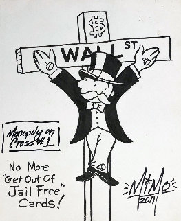Monopoly on Cross #1 Drawing 2011 12x9 Drawing - MiMo Monopoly on Cross #1 Drawing 2011 12x9 Drawing - MiMo