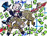 Monopoly Man Rides the Bull Market 2008 12x9 - New York - NYC Drawing by  MiMo - 0