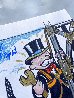 Monopoly Man Working on the Oil Rig 2008 12x9 - California Drawing by  MiMo - 3