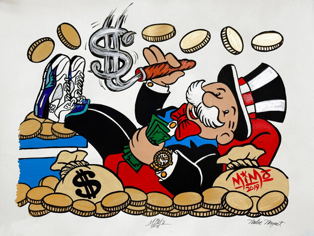 Monopoly Man with a Cigar 2019 Limited Edition Embellished Print 22x30 by  MiMo