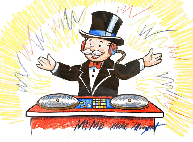 Untitled Monopoly Man Portrait 2015 Framed Mixed Media Drawing 9x12 by ...