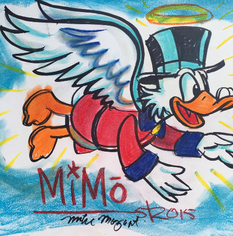 Mike Mozart Large Flying Scrooge With Money Unique 2015 25x18 Works on Paper (not prints) -  MiMo