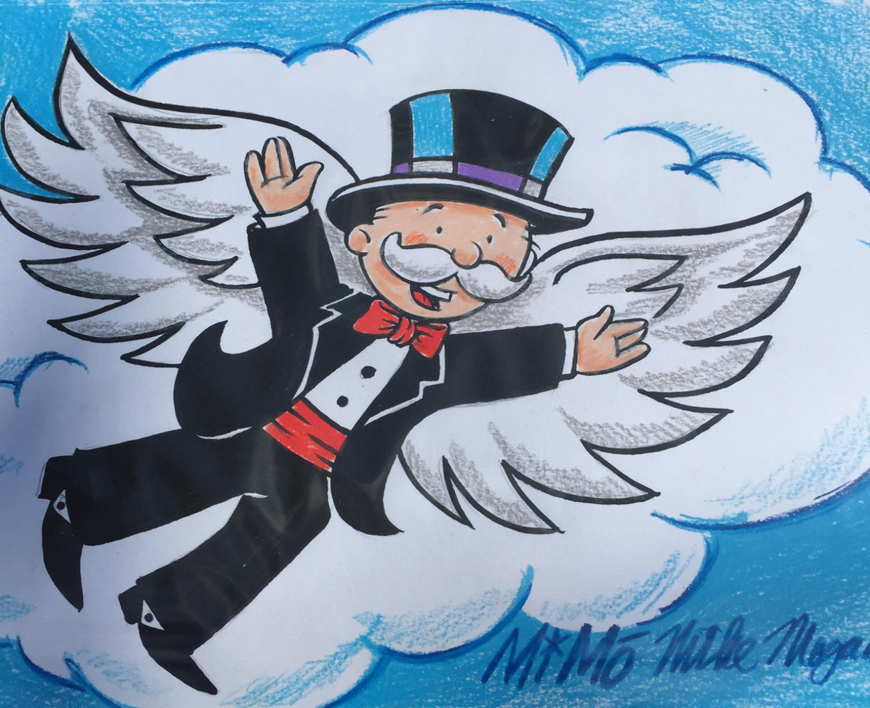 Mike Mozart Monopoly With Wings Unique 2012 12x10 Works on Paper (not prints) by MiMo Mike Mozart Monopoly With Wings Unique 2012 12x10 Works on Paper (not prints) by MiMo