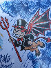 Mike Mozart Angel Vs. Devil Unique 2012 12x10 Original Painting by  MiMo - 2