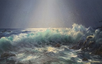 Moonlit Symphony 1982 27x45 Super Huge Original Painting - Rosemary Miner Moonlit Symphony 1982 27x45 Super Huge Original Painting - Rosemary Miner
