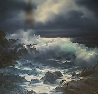 Untitled Seascape 36x36 Original Painting - Rosemary Miner Untitled Seascape 36x36 Original Painting - Rosemary Miner