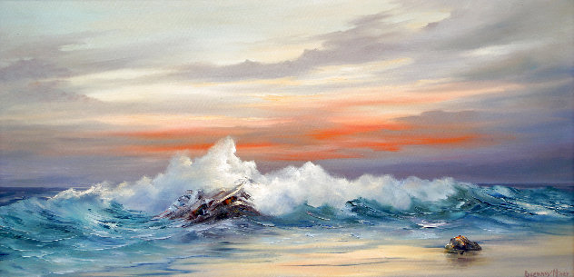 Untitled Seascape 24x41 - Huge Original Painting by Rosemary Miner