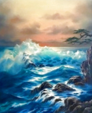 Untitled Seascape 30x26 Original Painting - Rosemary Miner