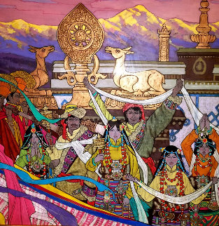 Himalayan Wedding March 2007 47x47 Huge Original Painting - Zu Ming Ho Himalayan Wedding March 2007 47x47 Huge Original Painting - Zu Ming Ho