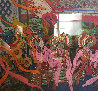 Rainbow Headress 2003 47x47  Huge Original Painting by Zu Ming Ho - 0