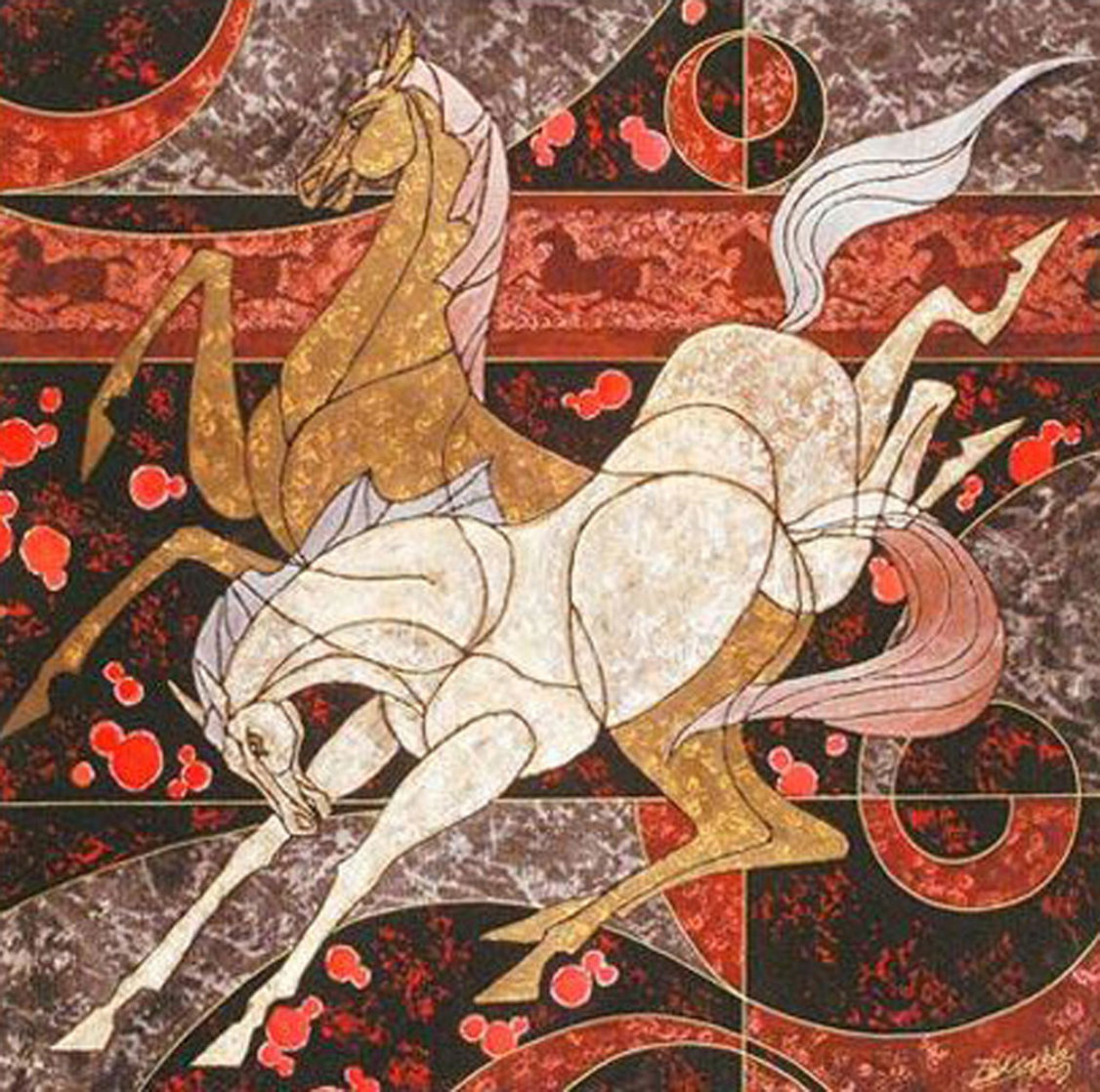 Dances of Two Horses 2009 Limited Edition Print by Zu Ming Ho Dances of Two Horses 2009 Limited Edition Print by Zu Ming Ho