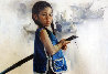 Little Rowing Girl 1972 31x43 Huge Original Painting by Wai Ming - 0